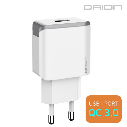 드리온 1포트 USB형 고속가정용충전기 QC3.0 (케이블미포함) /DR-TC1-QC3-301 