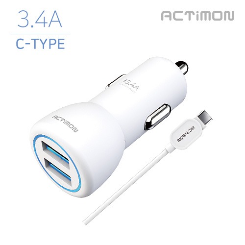 엑티몬 C타입 차량용 충전기 USB 2구 3.4A / MON-CC1-342-CP 