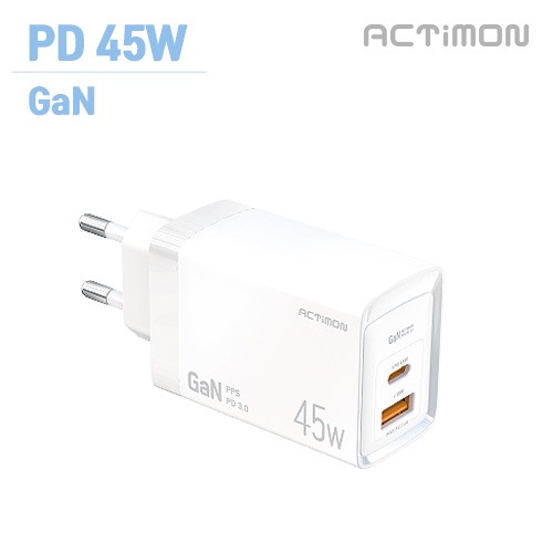 엑티몬 GaN 지원 PD45W USB+C타입  초고속 가정용 충전기(케이블 미포함)/MON-PD45W-HC7 