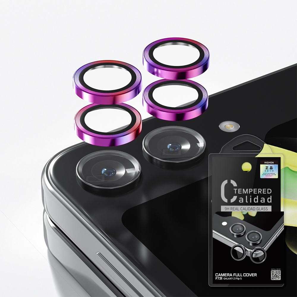 하이온 카메라 렌즈 개별 풀커버 강화유리 보호필름 (2SET) 갤럭시Z플립5(F731)