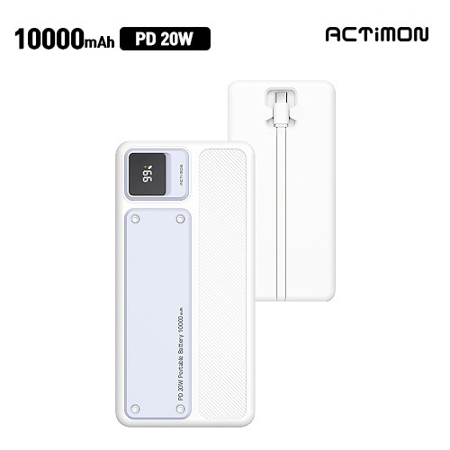 엑티몬 고속 LCD 10000mAh 보조배터리(C타입케이블포함)/MON-LCD-PD20-10000 