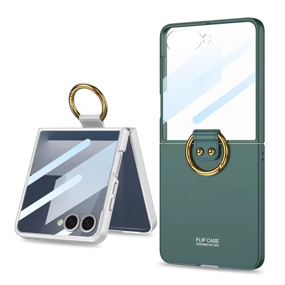 [GKK] 새턴 레더 글라스 링 케이스 갤럭시Z플립7(F766)