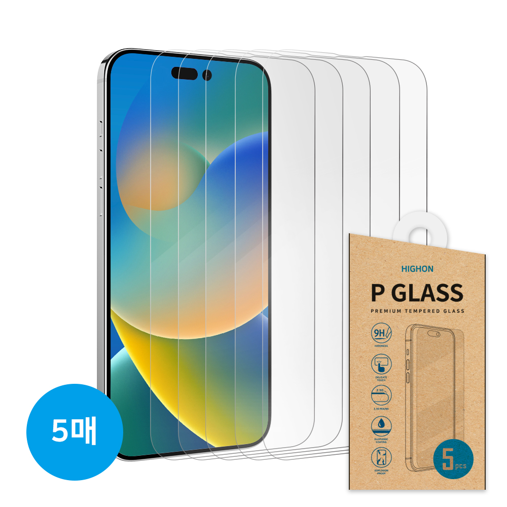 하이온 글라스액정 강화유리액정 (5매) 아이폰15플러스